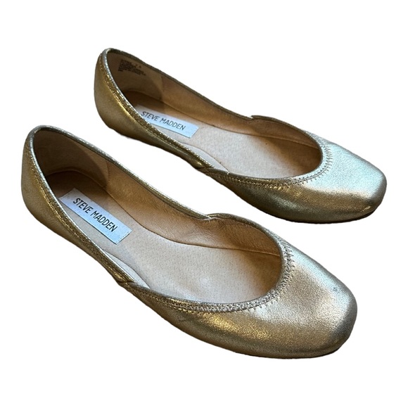Steve Madden Shoes - STEVE MADDEN Gold Metallic Aymee Ballerina Flats